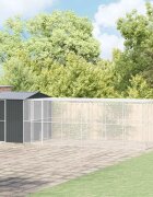 vidaXL Клетка за птици със съхранение Антрацит 845 x 304 x 247 см