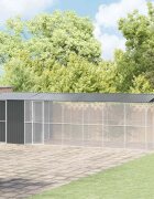 vidaXL Клетка за птици със съхранение Антрацит 860 x 310 x 247 см