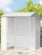 vidaXL Клетка за птици Сив 215 x 210 x 247 см Галванизирана стомана