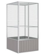 vidaXL Клетка за птици сива 111x107x2115 см поцинкована стомана