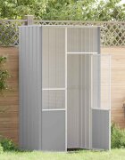 vidaXL Клетка за птици сива 115x78x200 см поцинкована стомана