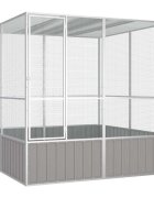 vidaXL Клетка за птици сива 2135x2175x2115 см поцинкована стомана