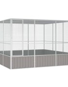 vidaXL Клетка за птици сива 3025x3245x2115 см поцинкована стомана