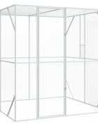 vidaXL Клетка за птици Сребристо 209 x 202 x 214 см