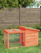 vidaXL Клетка за зайци кафява 1005x54x55 см борово дърво масив