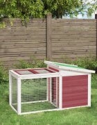 vidaXL Клетка за зайци мока 1005x54x55 см борово дърво масив