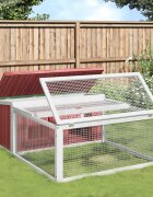 vidaXL Клетка за зайци мока 1175x97x475 см борово дърво масив
