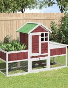 vidaXL Клетка за зайци мока 170x63x113 см борово дърво масив