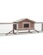 vidaXL Клетка за зайци мока 310x70x87 см чам и ела масив