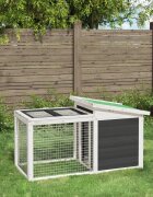 vidaXL Клетка за зайци сива 1005x54x55 см борово дърво масив