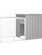 vidaXL Клетка за зайци сива 200x91x100 см поцинкована стомана