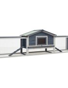 vidaXL Клетка за зайци сива 310x70x87 см чам и ела масив