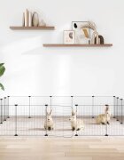 vidaXL Клетка за животни с врата 20 панела черна 175x175x35 см стомана