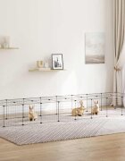 vidaXL Клетка за животни с врата 36 панела черна 280x70x35 см стомана