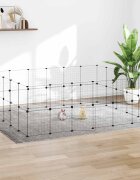 vidaXL Клетка за животни с врата 44 панела черна 210x175x70 см стомана