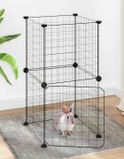 vidaXL Клетка за животни с врата 8 панела черна 35x35x70 см стомана