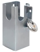 vidaXL Ключалка за теглич сребриста 11x11x235 см стомана