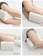 vidaXL Knee Pillow Бял Мемори пяна и полиестер 26 x 215 x 15 см