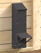 vidaXL Кокошарник Черно 13 x 12 x 51 см Студено валцована стомана
