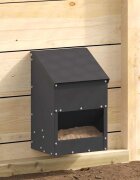vidaXL Кокошарник Черно 21 x 16 x 33 см 3 кг Студено валцована стомана