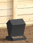 vidaXL Кокошарник Черно 30 x 30 x 39 см Студено валцована стомана