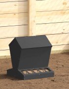 vidaXL Кокошарник Черно 40 x 40 x 45 cm Студено валцована стомана