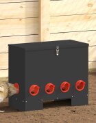 vidaXL Кокошарник Черно 605 x 29 x 51 см 25 kg