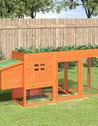 vidaXL Кокошарник кафяв 204x50x84 см бор масив