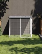 vidaXL Кокошарник с покрив светлосив 103x98x90 см поцинкована стомана