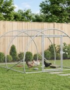 vidaXL Кокошарник Сребристо 200 x 150 x 100 cm Поцинкована стомана