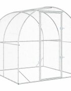 vidaXL Кокошарник Сребристо 200 x 200 x 200 cm Поцинкована стомана