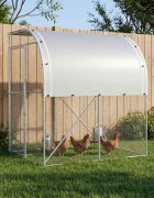 vidaXL Кокошарник Сребристо 200 x 200 x 215 см Поцинкована стомана