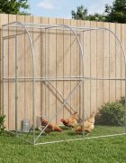 vidaXL Кокошарник Сребристо 200 x 200 x 215 см Поцинкована стомана