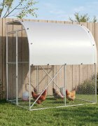 vidaXL Кокошарник Сребристо 200 x 200 x 215 см Поцинкована стомана