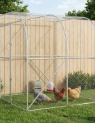 vidaXL Кокошарник Сребристо 200 x 200 x 215 см Поцинкована стомана