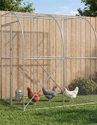 vidaXL Кокошарник Сребристо 200 x 200 x 215 см Поцинкована стомана