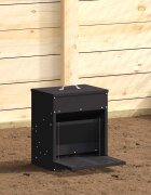 vidaXL Кокошка Т ределна хранилка Черно 33 x 42 x 40 см 10 kg