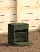 vidaXL Кокошка Т ределна хранилка Маслинено зелено 33 x 42 x 40 см