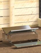 vidaXL Кокошка Т ределна хранилка Сребристо 75 x 53 x 205 см 10 kg