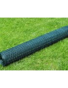 vidaXL Кокошкарска мрежа с PVC покритие 25х05 м зелена