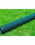 vidaXL Кокошкарска мрежа с PVC покритие 25х1 м зелена
