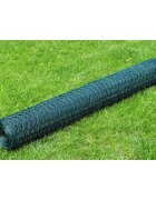 vidaXL Кокошкарска мрежа с PVC покритие 25x075 м зелена