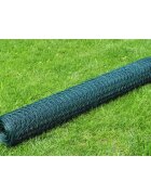 vidaXL Кокошкарска мрежа с PVC покритие 25x075 м зелена