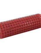 vidaXL Кокошкарска мрежа стомана с PVC покритие 10x05 м червена
