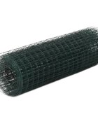 vidaXL Кокошкарска мрежа стомана с PVC покритие 10x05 м зелена