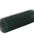 vidaXL Кокошкарска мрежа стомана с PVC покритие 10x05 м зелена