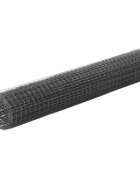 vidaXL Кокошкарска мрежа стомана с PVC покритие 10x1 м сива