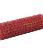 vidaXL Кокошкарска мрежа стомана с PVC покритие 25х05 м червена