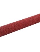 vidaXL Кокошкарска мрежа стомана с PVC покритие 25х1 м червена
