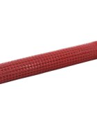vidaXL Кокошкарска мрежа стомана с PVC покритие 25х1 м червена